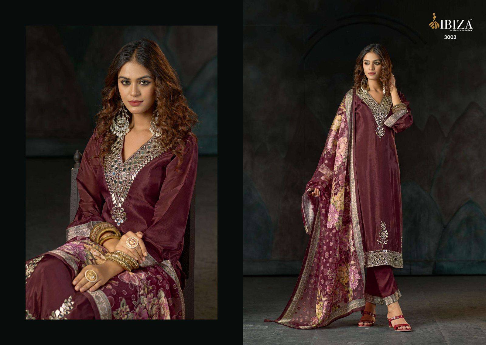 SISA By IBIZA 3001 To 3004 Series Beautiful Stylish Colorful Fancy Party Wear ORGENZA Dresses At Wholesale Price